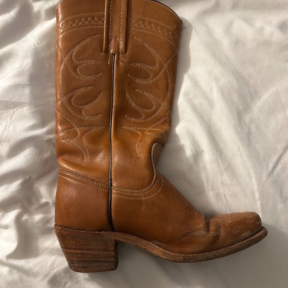 Frye brown leather western cowboy boot - Picture 3 of 6
